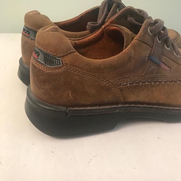 ECCO brown distressed  leather shoes main image 9